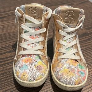 Primigi Rose Gold Metallic Floral Kids Sneakers